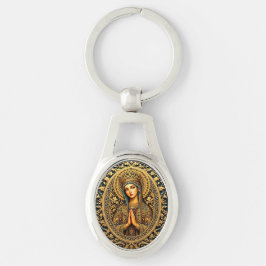 Gouden eerbied Maagd Maria Sleutelhanger