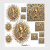 Gouden eerbied Maagd Maria Sticker (Vel)