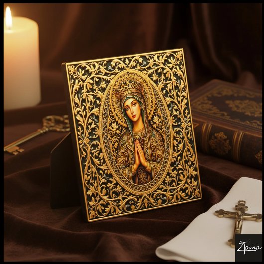 Gouden Eerbiedige Maagd Maria Fotoplaat