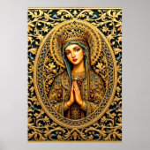 Gouden Eerbiedige Maagd Maria Poster (Voorkant)