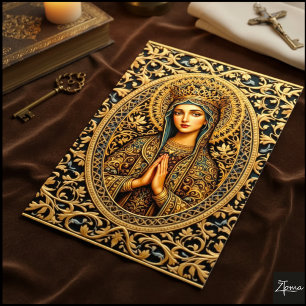Gouden Eerbiedige Maagd Maria Poster