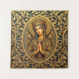 Gouden Eerbiedige Maagd Maria Wandkleed