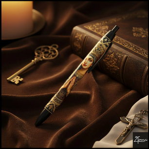 Gouden Eerbiedige Maagd Maria Zwarte Inkt Pen