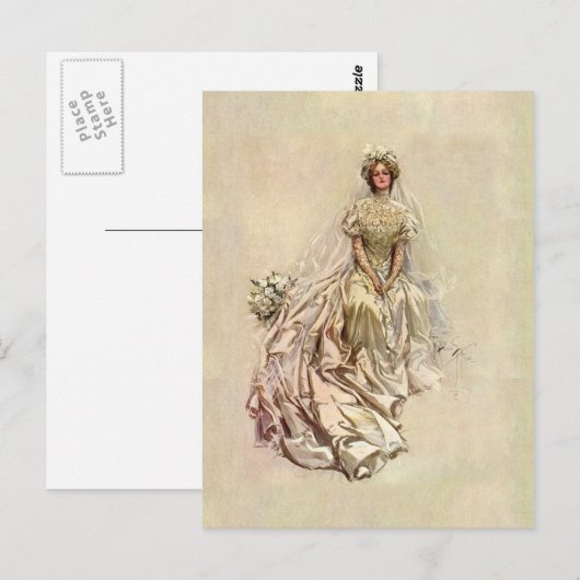 Gouden Eeuw 1902 ~ Mooie bruid Briefkaart (Voorkant / Achterkant)