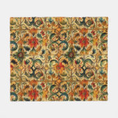 Gouden Eeuw Botanisch Fleece Deken (Voorkant (Horizontaal))