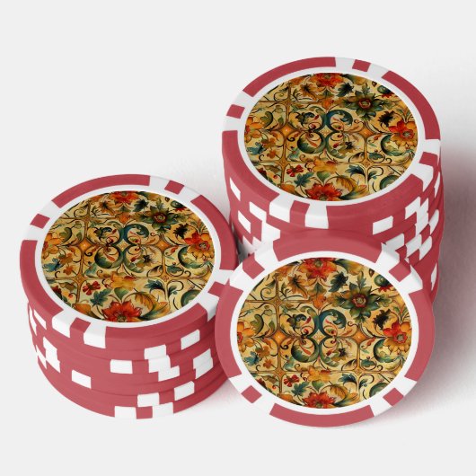 Gouden Eeuw Botanisch Poker Chips (Opstapeling)