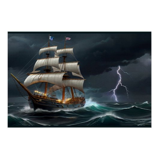 Gouden Eeuw van Piratenschepen Perfect Poster (Voorkant)