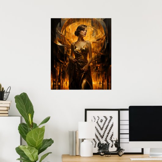 Gouden Eeuw van Psyche airbrush schilderen Poster (Thuiskantoor)
