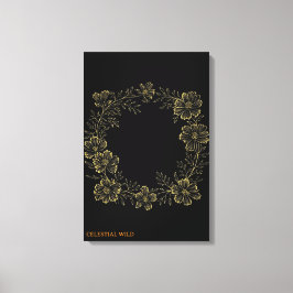 Gouden Eeuwige Bloei Bloemenschilderij op Canvas a Afdruk