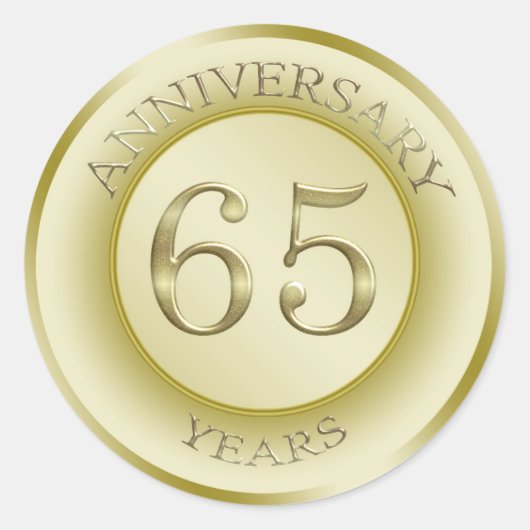 Gouden effect 65e bruiloft Jubileum Sticker (Voorkant)