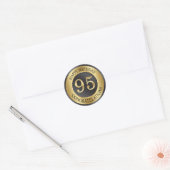 Gouden effect 95e verjaardag ronde sticker (Envelop)
