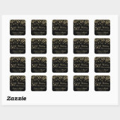 Gouden effect confetti 50e bruiloft Jubileum Vierkante Sticker (Vel)