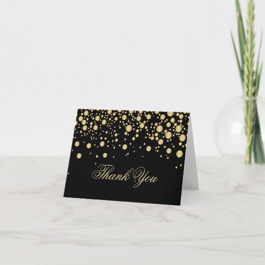 Gouden effect confetti bedankkaart (Voorkant)