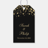 Gouden effect confetti Bruiloft Dank u Gift label Cadeaulabel (Voorkant)