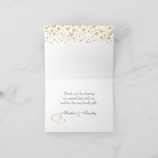 Gouden effect confetti Dank je wel kaart (Binnen)