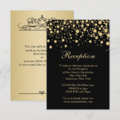 Gouden effect confetti Ontvankaart Informatiekaartje (Voorkant / Achterkant)
