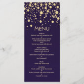 Gouden effect confetti op violet Menu Kaart (Voorkant)