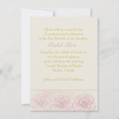 Gouden effect confetti, roze roos Bat MItzvah Uitn Kaart (Achterkant)