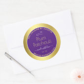 Gouden Effect Paarse Plum Soy Candles Verpakking Ronde Sticker (Envelop)