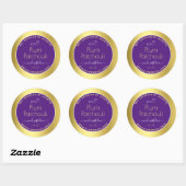 Gouden Effect Paarse Plum Soy Candles Verpakking Ronde Sticker (Vel)