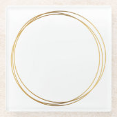 Gouden effect ringen glazen onderzetter (Voorkant)