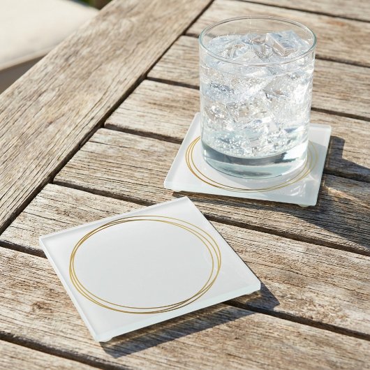 Gouden effect ringen glazen onderzetter