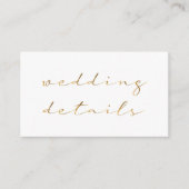 Gouden effect script, de details wit informatiekaartje (Voorkant)
