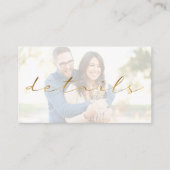 Gouden effect script, jouw fototrouwdetails informatiekaartje (Voorkant)