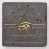 gouden egyptisch oog stenen onderzetter (Voorkant)