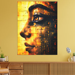 Gouden Egyptische Farao Muurkunst – Oude Geschiede Canvas Afdruk
