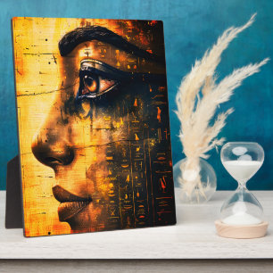 Gouden Egyptische Farao Muurkunst – Oude Geschiede Fotoplaat