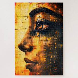 Gouden Egyptische Farao Muurkunst – Oude Geschiede Legpuzzel