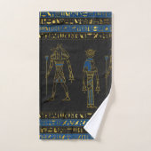 Gouden Egyptische goden en hiërogliefen op leer Bad Handdoek (Handdoek)