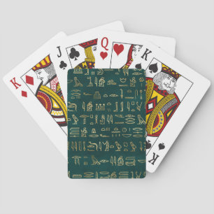 Gouden Egyptische Hiërogliefen Typografie Egypte Pokerkaarten