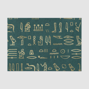 Gouden Egyptische Hiërogliefen Typografie Egypte Tissuepapier