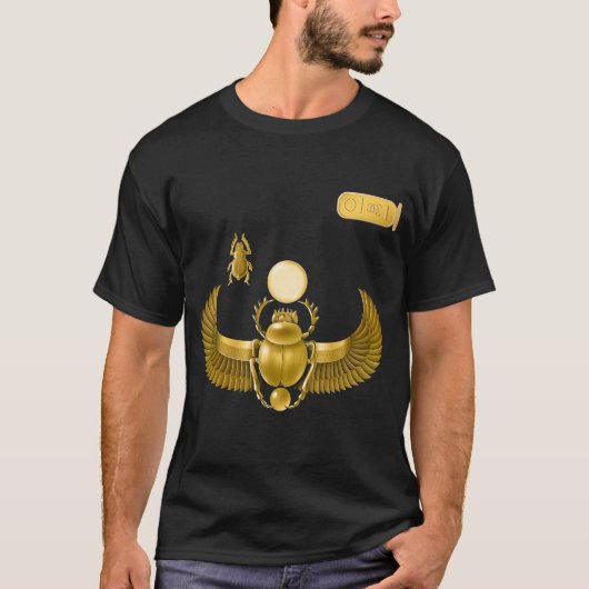 Gouden Egyptische Scarab T-shirt (Voorkant)