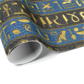 Gouden Egyptische Scarab-versiering op leer Cadeaupapier (Rol Hoek)