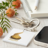 Gouden Ei Nest Inspirerende Sleutelhanger (Voorkant Rechts)