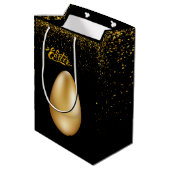 Gouden Eieren Pasen Midden Geschenkentas Medium Cadeauzakje (Achterkant Gekanteld)