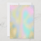 Gouden Eiffeltoren Confetti Holographic Quinceañer Kaart (Achterkant)