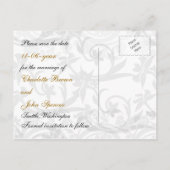 gouden Eiffeltoren Franse bruiloft Opslaan Datum Aankondigingskaart (Achterkant)