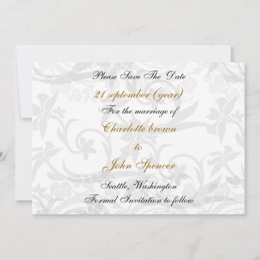 gouden Eiffeltoren Franse bruiloft Opslaan Datum Save The Date (Achterkant)