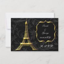 gouden Eiffeltoren franse rsvp standaard 3,5 x 5