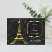 gouden Eiffeltoren franse rsvp standaard 3,5 x 5 (Staand voorkant)