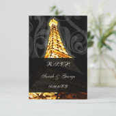 gouden Eiffeltoren franse rsvp standaard 3,5 x 5 (Staand voorkant)