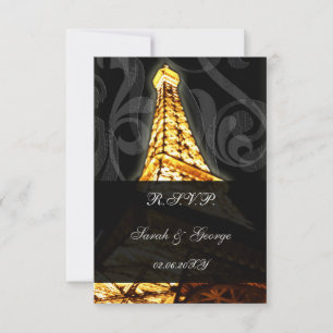 gouden Eiffeltoren franse rsvp standaard 3,5 x 5 Kaartje