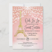 Gouden Eiffeltoren Glitter Sparkles Lights Sweet 1 Kaart (Voorkant)