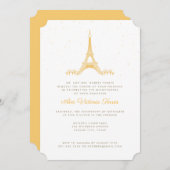 Gouden Eiffeltoren onder de sterren Quinceañera Kaart (Voorkant / Achterkant)