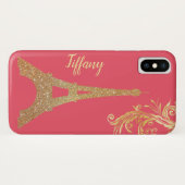 Gouden Eiffeltoren op maat iPhone X Hoesje (Achterkant (horizontaal))