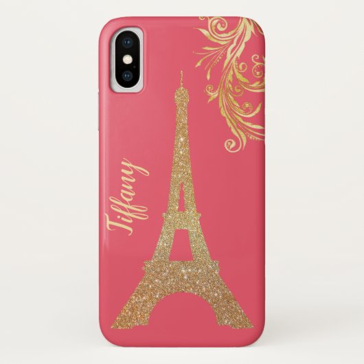 Gouden Eiffeltoren op maat iPhone X Hoesje (Achterkant)